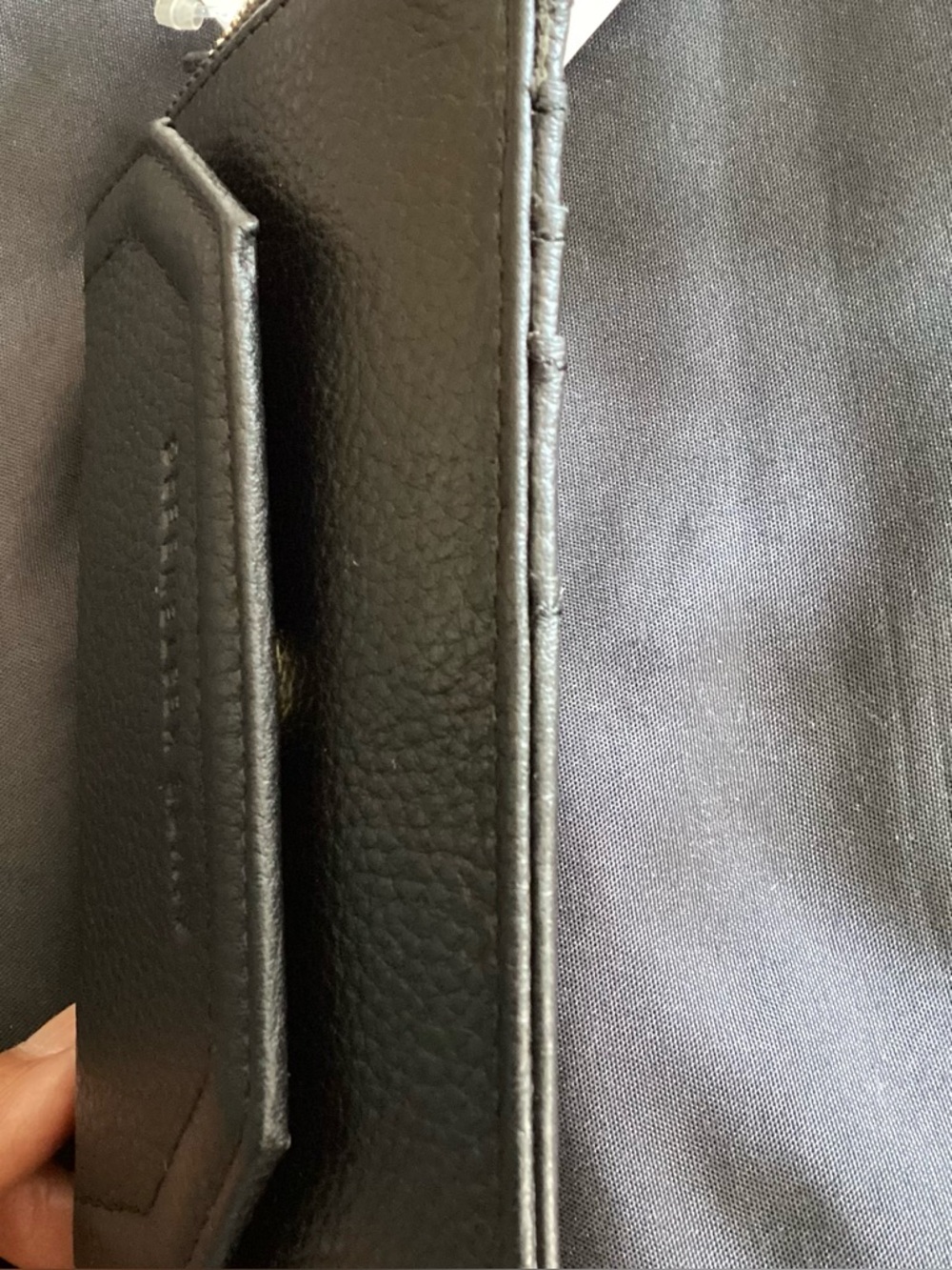 Aimee Kestenberg Black Pebbled Leather Zip Card Case with Gold Hardware - Picture 12 of 12
